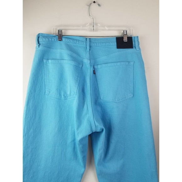 Levi's Made & Crafted BARREL WOMEN'S JEANS 31 AQUA BLUE Straight Raw Hem Loose - Picture 14 of 14